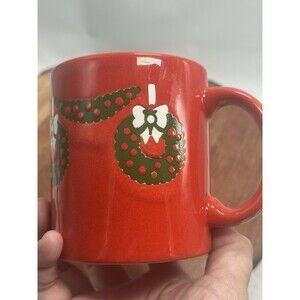 Waechtersbach Red Christmas Mugs W Germany Wreath Replacement Mug